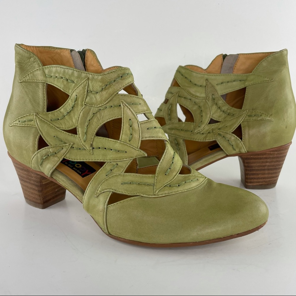 Everybody Leather Sandal Ankle Boot - Green Leaves